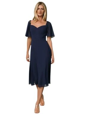 Baltic Born - NWT Colette Sweetheart Midi Dress Navy Blue Sz M